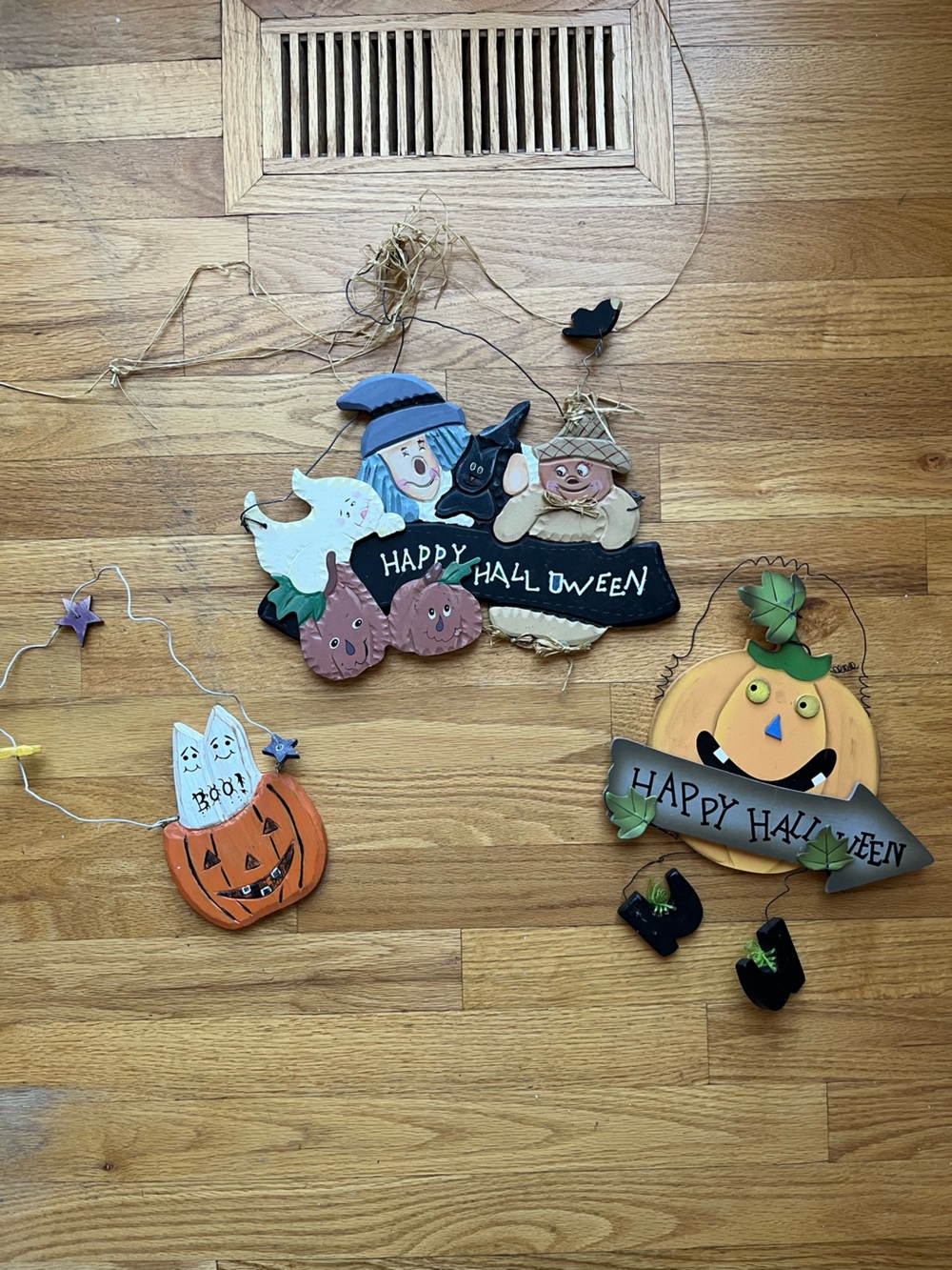 Vintage Wooden Halloween Signs